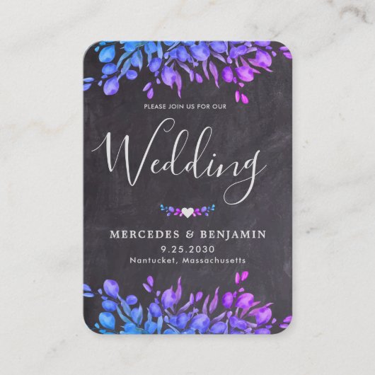 Carte De Visite Eucalyptus Rustique Foliage QR Code Mariage en ard (Devant)