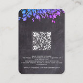 Carte De Visite Eucalyptus Rustique Foliage QR Code Mariage en ard (Dos)