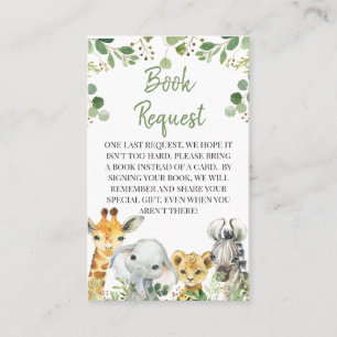 Carte De Visite Eucalyptus Safari Baby shower Demande de carnet In