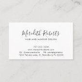 Carte De Visite Eucalyptus Simple Elegant Cheveux et maquillage (Dos)