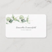 Carte De Visite Eucalyptus Verdure minimaliste Élégant Script (Devant)
