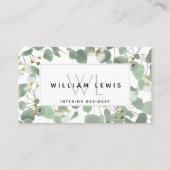 Carte De Visite Eucalyptus Vert Argent Dollar Gum Blossoms (Devant)