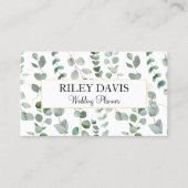 Carte De Visite Eucalyptus Vert et Fleurs Blanches (Devant)