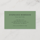 Carte De Visite Eucalyptus Vert Moderne (Dos)