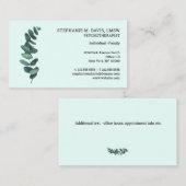 Carte de visite Eucalyptus Vert pour Psychothérape (Devant / Derrière)