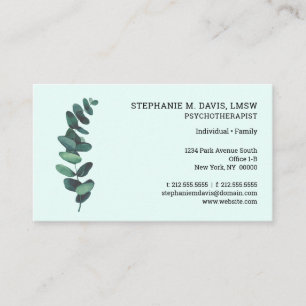 Carte de visite Eucalyptus Vert pour Psychothérape