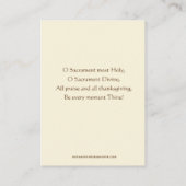 Carte De Visite Eucharistie Chalice Communion religieuse catholiqu (Dos)
