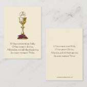Carte De Visite Eucharistie Chalice Communion religieuse catholiqu (Devant / Derrière)