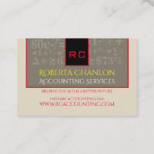 Carte de visite euro comptable monogramme (Dos)