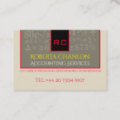 Carte de visite euro comptable monogramme (Devant)