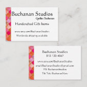 Carte De Visite Euro Grande Personnaliser Texte Rose mémorable (Devant / Derrière)