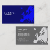 Carte De Visite EUROPA bleu - bleu foncé (Devant / Derrière)