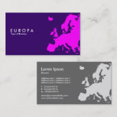 Carte De Visite EUROPA Magenta - Violet foncé (Devant / Derrière)