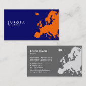 Carte De Visite EUROPA Orange - bleu foncé (Devant / Derrière)