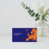 Carte De Visite EUROPA Orange - bleu foncé (Debout devant)