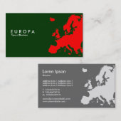 Carte De Visite EUROPA Rouge - Vert foncé (Devant / Derrière)