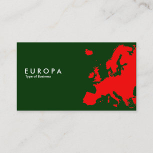 Carte De Visite EUROPA Rouge - Vert foncé