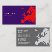 Carte De Visite EUROPA Rouge - Violet foncé (Devant / Derrière)