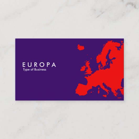 Carte De Visite EUROPA Rouge - Violet foncé (Devant)