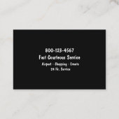 Carte De Visite Européen de chauffeur de taxi (Dos)