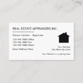 Carte De Visite Évaluateur Immobilier Design Simple (Devant)