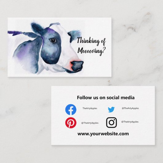 Carte De Visite Évaluation de la production de vaches dans le pays (Devant / Derrière)