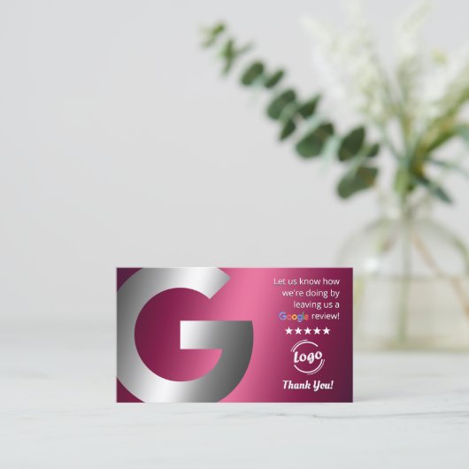 Carte De Visite Évaluations et évaluations Google (Debout devant)