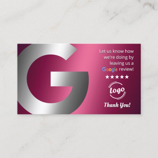 Carte De Visite Évaluations et évaluations Google (Devant)