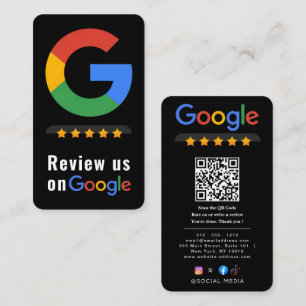 Carte De Visite Évaluer Google Avis QR Code Évaluations Google