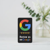 Carte De Visite Évaluer Google Avis QR Code Évaluations Google (Debout devant)