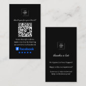 Carte De Visite Évaluez-nous QR Évaluation Style Professionnel Noi (Devant / Derrière)