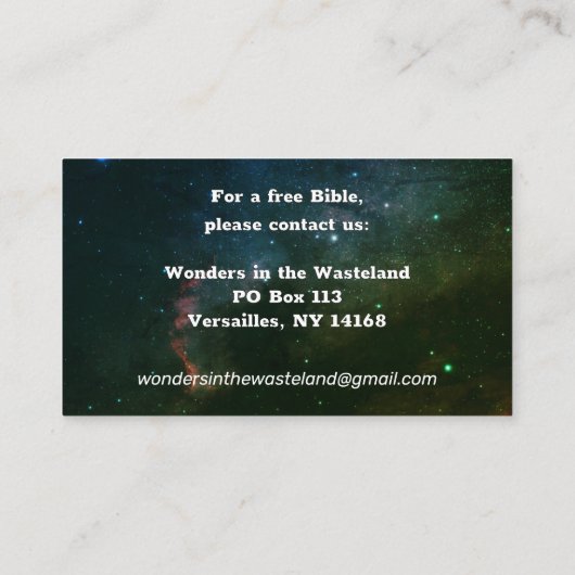 Carte De Visite Evangile chrétien ABC's Romans Road KJV Bible (Dos)