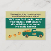 Carte De Visite Evans City PumpkinFest 2022 (Dos)
