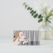 Carte De Visite Eve, dame Art Déco en gris et en tupe (Debout devant)