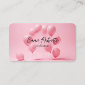 Carte De Visite Événement Ballons roses (Devant)