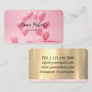 Carte De Visite Événement Ballons roses