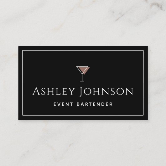 Carte De Visite Événement Bartender Cocktail Icon Sommelier Classi (Devant)