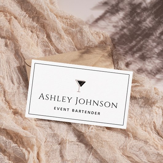 Carte De Visite Événement Bartender Mixologue Sommelier Classique 
