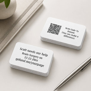 Carte De Visite Événement de collecte de fonds pour l'ami QR code 