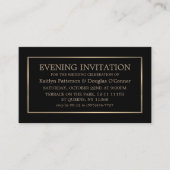 Carte De Visite Evénement de soirée Black & Gold moderne Invitatio (Devant)