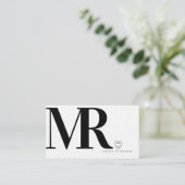 Carte De Visite Événement moderne Bold Monochrome Black White Hear (Debout devant)