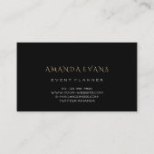 Carte De Visite Evénement Planificateur Mode Blog Black White Fram (Dos)
