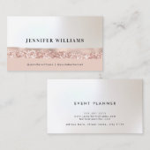 Carte De Visite Événement Planificateur Rose Gold Élégant minimali (Devant / Derrière)