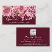 Carte De Visite Evénement Planner Drivers Rose QR Code Logo person (Devant / Derrière)