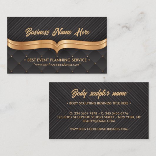 Carte De Visite Evénement Planner Luxe (Devant / Derrière)