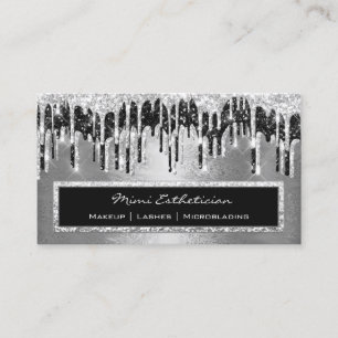 Carte De Visite Événement professionnel Eyelash Silver Black Dri