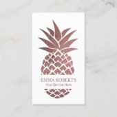 Carte De Visite Événement Rose Gold Pineappy Chef personnel (Devant)