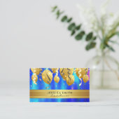 Carte De Visite Événements Balloirs de fête | Abstrait bleu Confet (Debout devant)