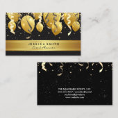 Carte De Visite Événements Balloons de fête et Confetti (Devant / Derrière)