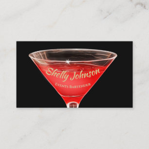 Carte De Visite Événements Barman Verre à Martini